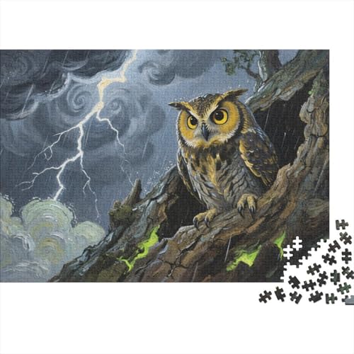 Puzzles Eule 1000 Teilen Für Erwachsene,Gewitter Tree Scene Intelligenz-Puzzle Herausforderungsspielzeug Familien-Puzzlespiel 1000pcs (75x50cm) von YYVKPMLXC