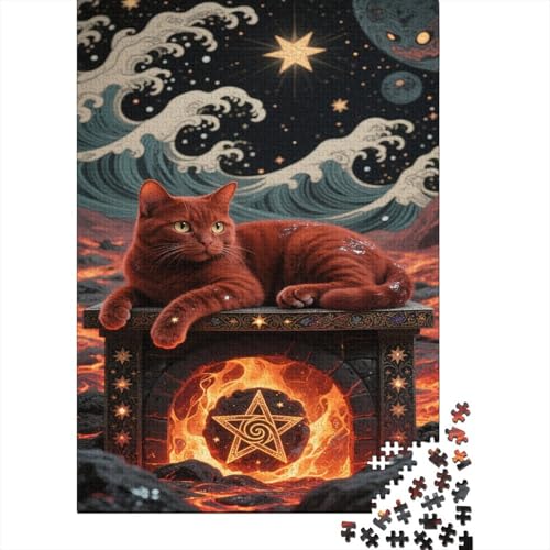Puzzles Europäischer Shorthair-Katze-Katze Aus 1000 Teilen Für Erwachsene Wellen des Meeres EIN Unmögliches Geschicklichkeitsspiel Figurenpuzzle Familien-Puzzlespiel Home-Dekoration 1000pcs (75x50cm) von YYVKPMLXC