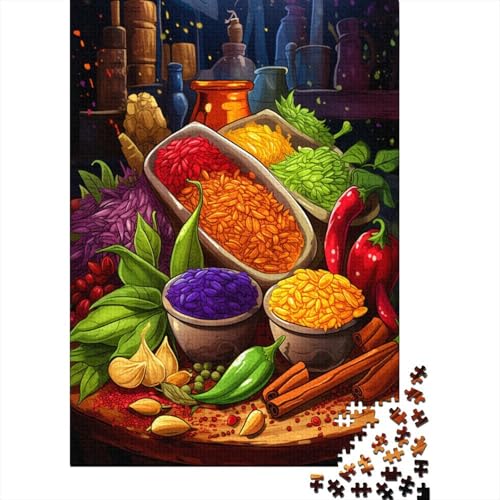 Puzzles Farbige Gewürze Mit 1000 Stücken Für Erwachsene, Kochzutaten EIN Unmögliches Geschicklichkeitsspiel Holzpuzzles Familien-Puzzlespiel Home-Dekoration 1000pcs (75x50cm) von YYVKPMLXC