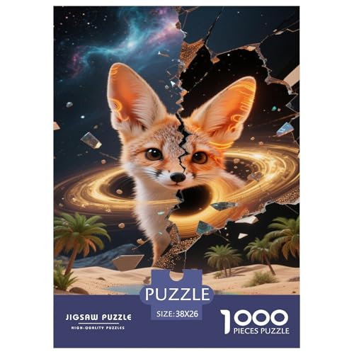 Puzzles Fennec Fuchs Aus 1000 Teilen Für Erwachsene,Fantastische Wüste EIN Unmögliches Geschicklichkeitsspiel Intelligenz-Puzzle Home-Dekoration 38x26cm/1000pcs von YYVKPMLXC