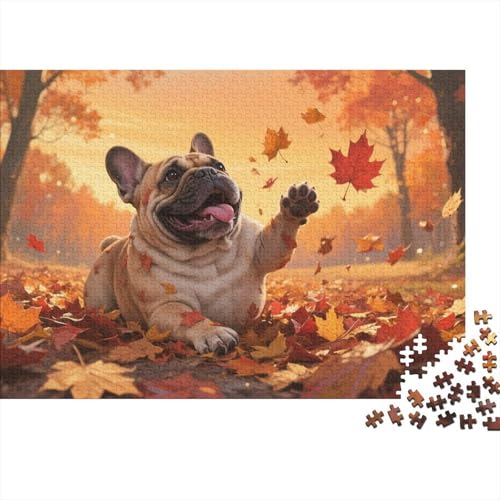 Puzzles Französischer Bulldoggege Aus 1000 Teilen Für Erwachsene,Herbstwald EIN Unmögliches Geschicklichkeitsspiel Familien-Puzzlespiel Home-Dekoration 1000pcs (75x50cm) von YYVKPMLXC