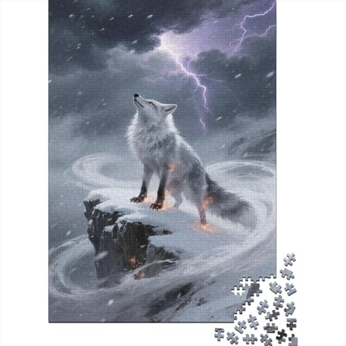 Puzzles Fuchs Aus 1000 Teilen Für Erwachsene Schneelandschaft Sturm EIN Unmögliches Geschicklichkeitsspiel Holzpuzzles Familien-Puzzlespiel Home-Dekoration 1000pcs (75x50cm) von YYVKPMLXC