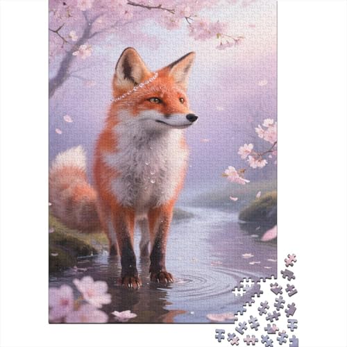 Puzzles Fuchs Mit 1000 Stücken Für Erwachsene, Frühlingslandschaft EIN Unmögliches Geschicklichkeitsspiel Holzpuzzles Familien-Puzzlespiel Home-Dekoration 1000pcs (75x50cm) von YYVKPMLXC