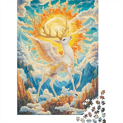Puzzles Hirsch God Mit 1000 Stücken Für Erwachsene, Fantastische Landschaft EIN Unmögliches Geschicklichkeitsspiel Holzpuzzles Familien-Puzzlespiel Home-Dekoration 1000pcs (75x50cm) von YYVKPMLXC