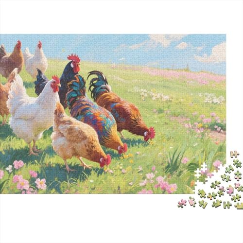 Puzzles Hühner Mit 1000 Stücken Für Erwachsene,Idyllisches Bauernhof Anspruchsvolles Spielzeug Schnipselpuzzle, Intelligenz-Puzzle Home-Dekoration 1000pcs (75x50cm) von YYVKPMLXC