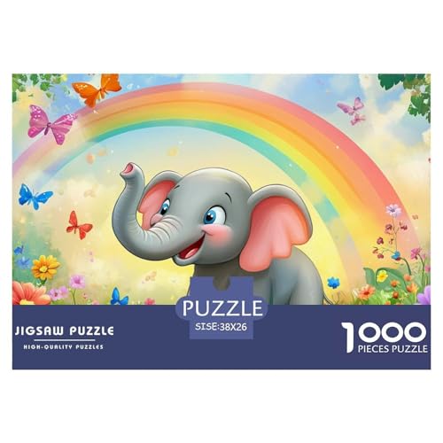 Puzzles Kleines Elefant Mit 1000 Stücken Für Erwachsene, Intelligenz-Puzzle Herausforderungsspielzeug, Familien-Puzzlespiel Home-Dekoration 38x26cm/1000pcs von YYVKPMLXC