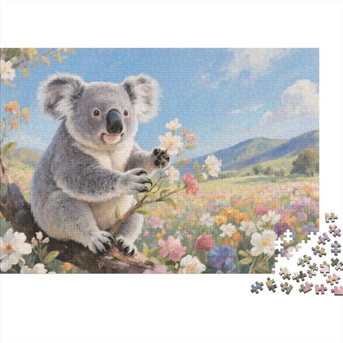 Puzzles Koala Mit 1000 Stücken Für Erwachsene,Blumenfeldszene Intelligenz-Puzzle Herausforderungsspielzeug, Familien-Puzzlespiel Home-Dekoration 1000pcs (75x50cm) von YYVKPMLXC