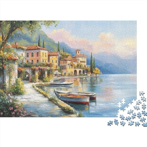 Puzzles Mit 1000 Stücken Für Erwachsene Comer See Herausforderungsspielzeug Seeluftschaft Figurenpuzzle Familien-Puzzlespiel Home-Dekoration 1000pcs (75x50cm) von YYVKPMLXC