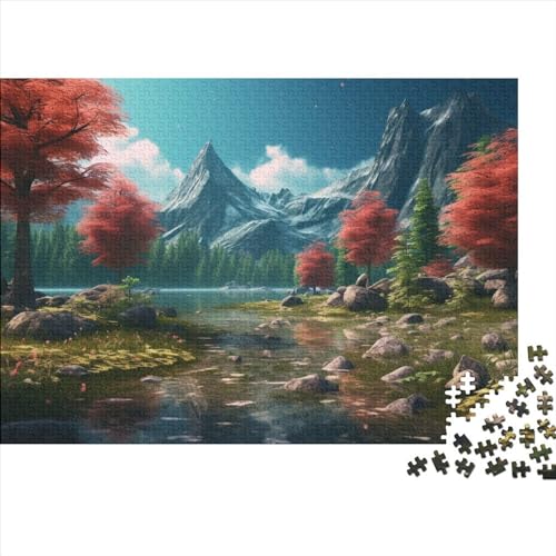 Puzzles Mit 1000 Stücken Für Erwachsene Landschaft Anspruchsvolles Spielzeug Herbstwald Figurenpuzzle Lernspiel Spielzeug Geschenk Home-Dekoration 1000pcs (75x50cm) von YYVKPMLXC