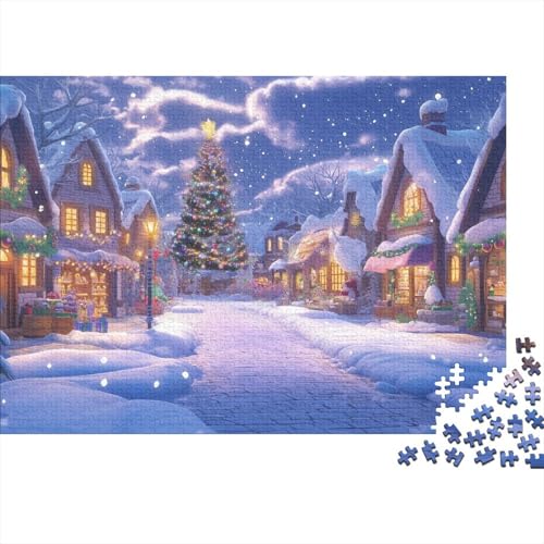 Puzzles Mit 1000 Stücken Für Erwachsene Weihnachtsbaum Anspruchsvolles Spielzeug Schneelandschaft Figurenpuzzle Lernspiel Spielzeug Geschenk Home-Dekoration 1000pcs (75x50cm) von YYVKPMLXC