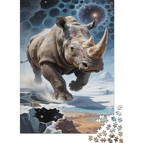 Puzzles Nashorn Aus 1000 Teilen Für Erwachsene Fantastischer Weltraum EIN Unmögliches Geschicklichkeitsspiel Holzpuzzles Familien-Puzzlespiel Home-Dekoration 1000pcs (75x50cm) von YYVKPMLXC