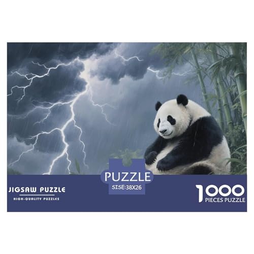 Puzzles Panda Aus 1000 Teilen Für Erwachsene,Gewitter Bambuswald EIN Unmögliches Geschicklichkeitsspiel Intelligenz-Puzzle Home-Dekoration 38x26cm/1000pcs von YYVKPMLXC