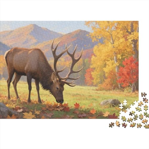Puzzles Père David's Hirsch Mit 1000 Stücken Für Erwachsene,Herbstwald Scene EIN Unmögliches Geschicklichkeitsspiel Familien-Puzzlespiel Home-Dekoration 1000pcs (75x50cm) von YYVKPMLXC
