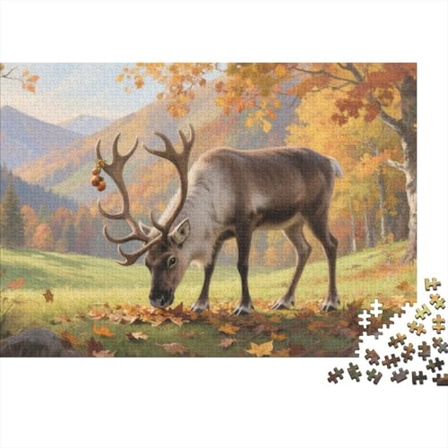 Puzzles ReinHirsch Aus 1000 Teilen Für Erwachsene,Herbst Ranch EIN Unmögliches Geschicklichkeitsspiel Intelligenz-Puzzle Home-Dekoration 1000pcs (75x50cm) von YYVKPMLXC