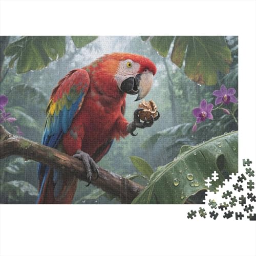Puzzles Roter Ara 1000 Teilen Für Erwachsene,Regenwald Ökologie Denksport-Puzzle Herausforderungsspielzeug Familien-Puzzlespiel Home-Dekoration 1000pcs (75x50cm) von YYVKPMLXC