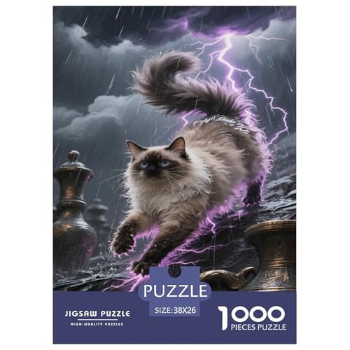 Puzzles Turkish Angora Katze Mit 1000 Stücken Für Erwachsene,Sturmszene Anspruchsvolles Spielzeug Schnipselpuzzle, Intelligenz-Puzzle Home-Dekoration 38x26cm/1000pcs Puzzles Turkish Angora Katze Mit 1000 Stücken Für Erwachsene,Sturmszene Anspruchsvolles Spielzeug Schnipselpuzzle, Intelligenz-Puzzle Home-Dekoration 38x26cm/1000pcs von YYVKPMLXC