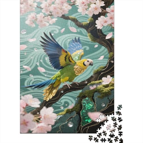 Puzzles Wellensittich Mit 1000 Stücken Für Erwachsene, Kirschblüte Anspruchsvolles Spielzeug Schnipselpuzzle Lernspiel Spielzeug Geschenk Home-Dekoration 1000pcs (75x50cm) von YYVKPMLXC