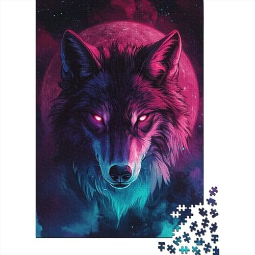 Puzzles Wolf Aus 1000 Teilen Für Erwachsene Fantastischer Stil Herausforderungsspielzeug Holzpuzzles Familien-Puzzlespiel Home-Dekoration 1000pcs (75x50cm) von YYVKPMLXC
