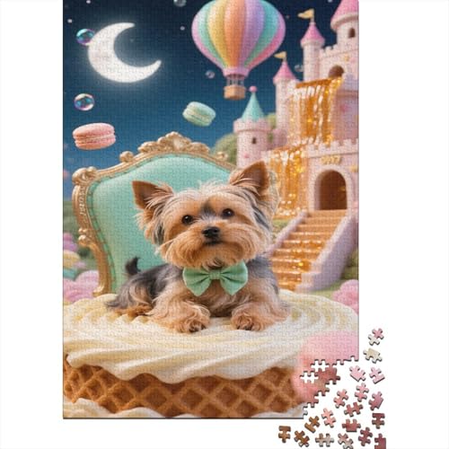 Puzzles Yorkshire-Terrier Puppy Aus 1000 Teilen Für Erwachsene, Dreamy Schloss EIN Unmögliches Geschicklichkeitsspiel Figurenpuzzle Lernspiel Spielzeug Geschenk Home-Dekoration 1000pcs (75x50cm) von YYVKPMLXC