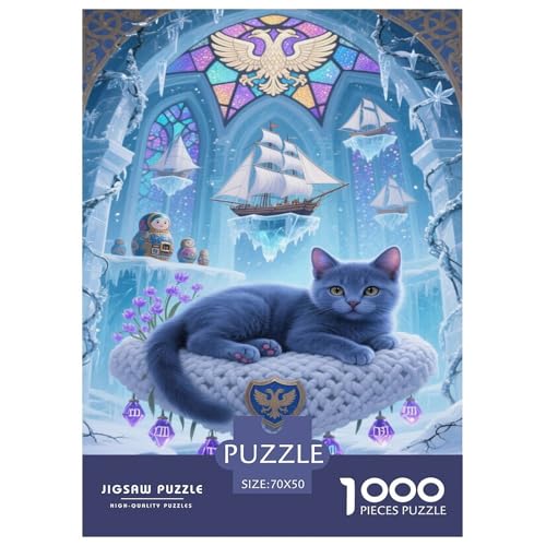 Russisch-Blaue Katze 1000-teiliges Puzzle Für Erwachsene,Eiskund Schneeszene Anspruchsvolles Intelligenz-Puzzle Spielzeug, Familien-Puzzlespiel Home-Dekoration 70x50cm/1000pcs Russisch-Blaue Katze 1000-teiliges Puzzle Für Erwachsene,Eiskund Schneeszene Anspruchsvolles Intelligenz-Puzzle Spielzeug, Familien-Puzzlespiel Home-Dekoration 70x50cm/1000pcs von YYVKPMLXC