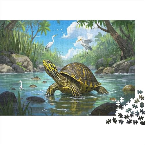 Schildkröte 1000-stückiges Puzzle Für Erwachsene Cartoontier EIN Unmögliches Geschicklichkeitsspiel Holzpuzzles Lernspiel Spielzeug Geschenk Home-Dekoration 1000pcs (75x50cm) von YYVKPMLXC