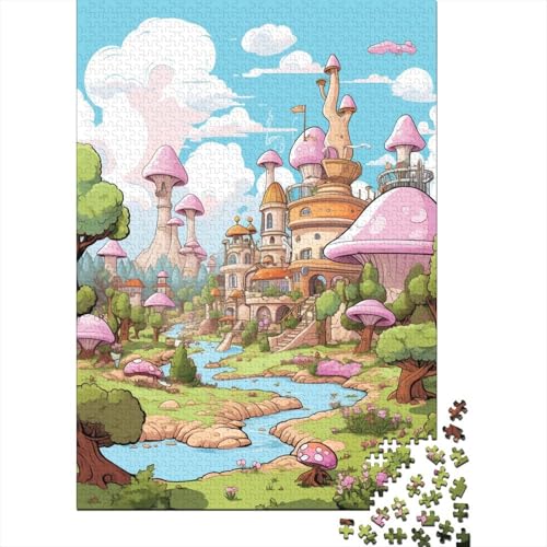 Schloss 1000-teilige Puzzles Für Erwachsene, Flusslandschaft Anspruchsvolles Spielzeug Schnipselpuzzle Lernspiel Spielzeug Geschenk Home-Dekoration 1000pcs (75x50cm) von YYVKPMLXC