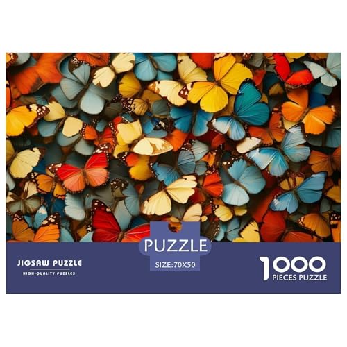 Schmetterling 1000-stückiges Puzzle Für Erwachsene,Farbenfroh Intelligenz-Puzzle Anspruchsvolles Spielzeug Familien-Puzzlespiel Home-Dekoration 70x50cm/1000pcs von YYVKPMLXC
