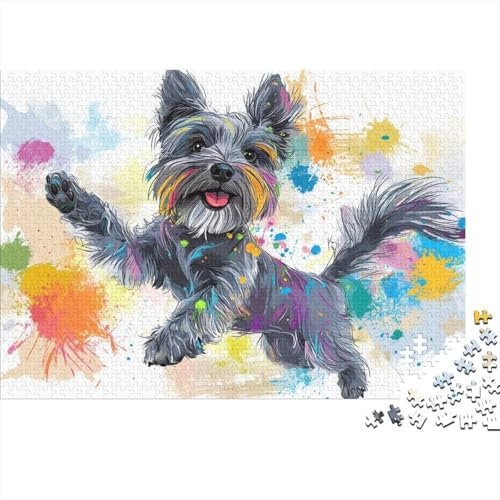 Schnauzer 1000-teilige Puzzles Für Erwachsene abstrakte Kunst Herausforderungsspielzeug Schnipselpuzzle Lernspiel Spielzeug Geschenk Home-Dekoration 1000pcs (75x50cm) von YYVKPMLXC