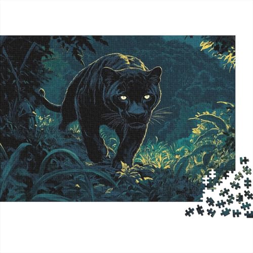 Schwarzer Panther 1000-stückiges Puzzle Für Erwachsene Jungelexploration EIN Unmögliches Geschicklichkeitsspiel Holzpuzzles Lernspiel Spielzeug Geschenk Home-Dekoration 1000pcs (75x50cm) von YYVKPMLXC