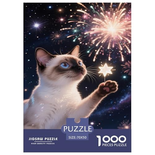 Siamesenkater 1000-stückiges Puzzle Für Erwachsene,Feuerworks EIN Unmögliches Geschicklichkeitsspiel Denksport-Puzzle Home-Dekoration 70x50cm/1000pcs Siamesenkater 1000-stückiges Puzzle Für Erwachsene,Feuerworks EIN Unmögliches Geschicklichkeitsspiel Denksport-Puzzle Home-Dekoration 70x50cm/1000pcs von YYVKPMLXC
