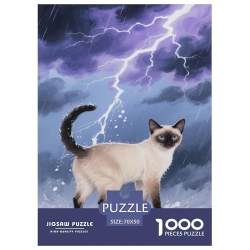 Siamesenkater 1000-teilige Puzzles Für Erwachsene,Sturmszene EIN Unmögliches Geschicklichkeitsspiel Familien-Puzzlespiel Home-Dekoration 70x50cm/1000pcs Siamesenkater 1000-teilige Puzzles Für Erwachsene,Sturmszene EIN Unmögliches Geschicklichkeitsspiel Familien-Puzzlespiel Home-Dekoration 70x50cm/1000pcs von YYVKPMLXC