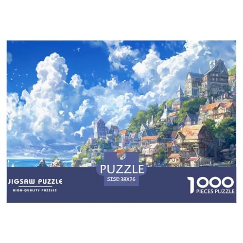 Sonnenuntergang im Hafen 1000-teiliges Puzzle Für Erwachsene,Seestadt Herausforderungsspielzeug Intelligenz-Puzzle Lernspiel Spielzeug Home-Dekoration 38x26cm/1000pcs von YYVKPMLXC