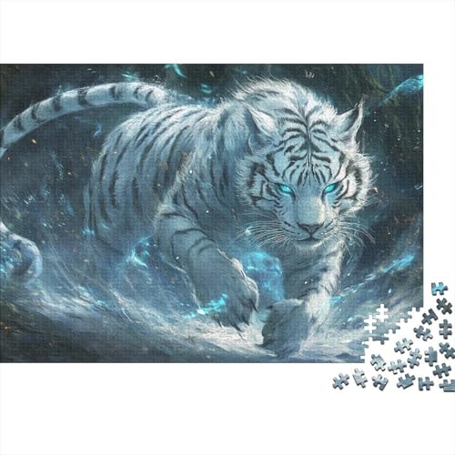 Tiger Puzzles Mit 1000 Stücken Für Erwachsene EIS und Schnee Herausforderungsspielzeug Schnipselpuzzle Lernspiel Spielzeug Geschenk Home-Dekoration 1000pcs (75x50cm) von YYVKPMLXC