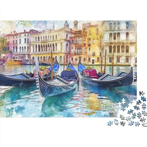 Venedig, Wasserstadt Puzzle Mit 1000 Teilen Für Erwachsene Kanal EIN Unmögliches Geschicklichkeitsspiel Holzpuzzles Lernspiel Spielzeug Geschenk Home-Dekoration 1000pcs (75x50cm) von YYVKPMLXC