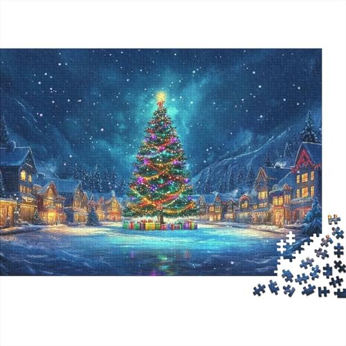 Weihnachtsbaum 1000-teilige Puzzles Für Erwachsene Sternengeleuchteter Himmel Anspruchsvolles Spielzeug Formpuzzel Familien-Puzzlespiel Home-Dekoration 1000pcs (75x50cm) von YYVKPMLXC