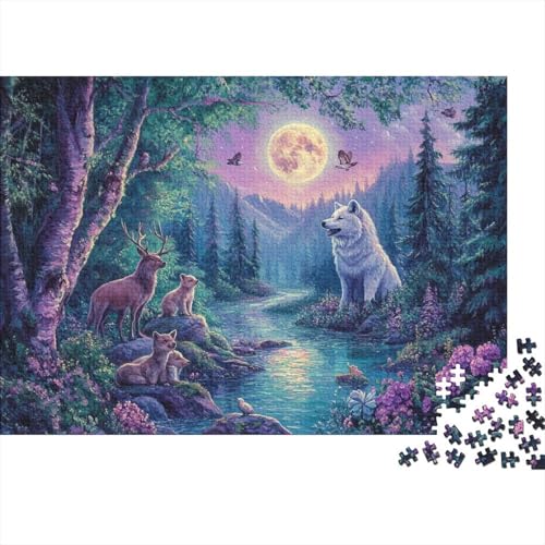 Weißer Wolf Puzzles Mit 1000 Stücken Für Erwachsene Plateauoase EIN Unmögliches Geschicklichkeitsspiel Formpuzzel Lernspiel Spielzeug Geschenk Home-Dekoration 1000pcs (75x50cm) von YYVKPMLXC