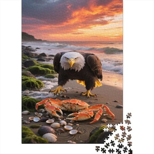 White-Tailed Adler 1000-teiliges Puzzle Für Erwachsene, Küstendämmerung Anspruchsvolles Spielzeug Schnipselpuzzle Familien-Puzzlespiel Home-Dekoration 1000pcs (75x50cm) von YYVKPMLXC