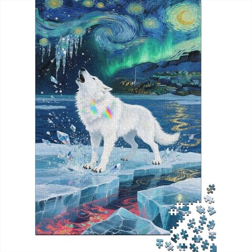 Wolf 1000-teilige Puzzles Für Erwachsene, Polare Gletscher EIN Unmögliches Geschicklichkeitsspiel Schnipselpuzzle Lernspiel Spielzeug Geschenk Home-Dekoration 1000pcs (75x50cm) von YYVKPMLXC