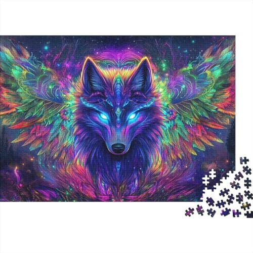 Wolf 1000-teiliges Puzzle Für Erwachsene Sternenhintergrund EIN Unmögliches Geschicklichkeitsspiel Holzpuzzles Lernspiel Spielzeug Geschenk Home-Dekoration 1000pcs (75x50cm) von YYVKPMLXC