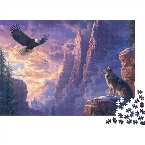 Wolf Puzzles Mit 1000 Stücken Für Erwachsene Adler Herausforderungsspielzeug Schnipselpuzzle Lernspiel Spielzeug Geschenk Home-Dekoration 1000pcs (75x50cm) von YYVKPMLXC