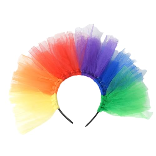 YYYHUII Buntes Tüll-Stirnband, Kostüm-Haarschmuck, modisches Haarteil für Motto-Party, Kostüm und Festival-Feiern YYYHUII Buntes Tüll-Stirnband, Kostüm-Haarschmuck, modisches Haarteil für Motto-Party, Kostüm und Festival-Feiern von YYYHUII