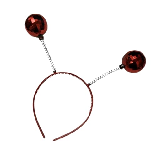 YYYHUII Silbernes Alien-Stirnband mit schwingenden glitzernden Kugeln, Kopfschmuck, Haarschmuck, Kopfbedeckung für Disco-Königin-Kostümparty von YYYHUII