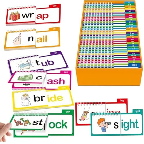 30 Lese- und Reim-Flip-Bücher, Wortfamilien, Lernkarten, ABC-Wortschatz-Wörter, Lernspiele 30 Lese- und Reim-Flip-Bücher, Wortfamilien, Lernkarten, ABC-Wortschatz-Wörter, Lernspiele von YZBBSH