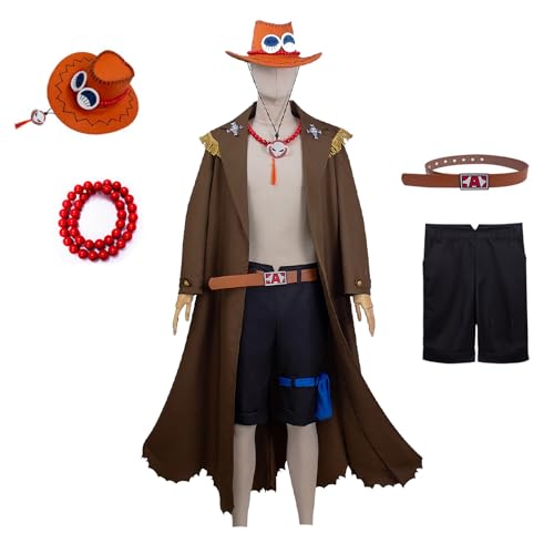 YZHQCJD Cosplay-Kostüm, Anime, Ace, Umhang, Shorts, Uniform, Halloween, Party, Anzüge mit Hut (Medium) von YZHQCJD