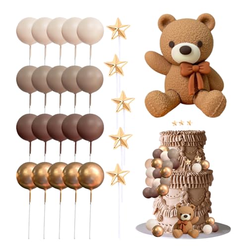 YZROHYI 26 Stück Teddybär Tortendeko Dunkelbraun,Babyparty Tortendeko 1. Geburtstag Mädchen,Bär Deko Kuchen,Baby Shower Cake Topper Teddy Bear,Happy Birthday Tortendekos Taufe für Hochzeit Party YZROHYI 26 Stück Teddybär Tortendeko Dunkelbraun,Babyparty Tortendeko 1. Geburtstag Mädchen,Bär Deko Kuchen,Baby Shower Cake Topper Teddy Bear,Happy Birthday Tortendekos Taufe für Hochzeit Party von YZROHYI