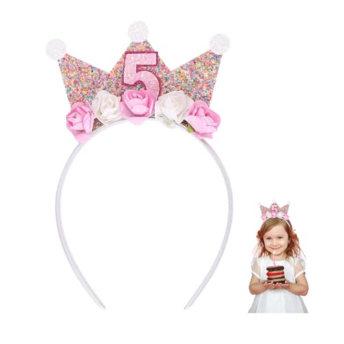 YZROHYI Geburtstagskrone 5 Jahre,Geburtstagskrone Kinder,Krone Kindergeburtstag,Party Krone Geburtstag Mädchen,Birthday Crown,Happy Birthday Krones Prinzessin,Kronen Stirnband Mit Rose Blumen YZROHYI Geburtstagskrone 5 Jahre,Geburtstagskrone Kinder,Krone Kindergeburtstag,Party Krone Geburtstag Mädchen,Birthday Crown,Happy Birthday Krones Prinzessin,Kronen Stirnband Mit Rose Blumen von YZROHYI