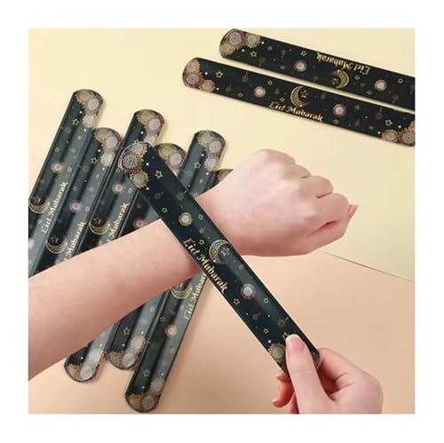 YZYTM 12 stücke EID Mubarak Papa Kreis Armband Ramadan Dekoration Armband Ramadan Kareem Islamischen Muslimischen Party Eid Al Adha Geschenke(B) von YZYTM