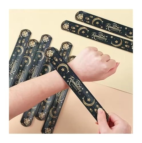 YZYTM 12 stücke EID Mubarak Papa Kreis Armband Ramadan Dekoration Armband Ramadan Kareem Islamischen Muslimischen Party Eid Al Adha Geschenke(D) von YZYTM