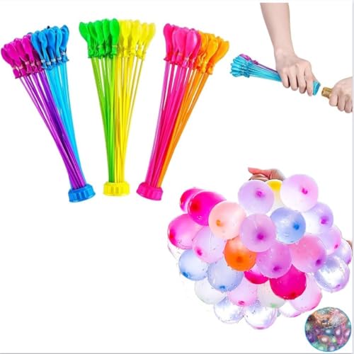 YZZT 611 Stück Wasserballons, selbstbindend, schnell befüllbar, bunte Wasserballons mit 3 Füllgummi-Adaptern für Kinder, Sommerparty, Wasserballonkampf-Zubehör YZZT 611 Stück Wasserballons, selbstbindend, schnell befüllbar, bunte Wasserballons mit 3 Füllgummi-Adaptern für Kinder, Sommerparty, Wasserballonkampf-Zubehör von YZZT