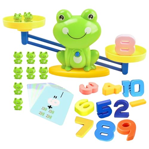 YZZT Mathe Waage Montessori Spielzeug Frosch Themenwagespielset für frühe Mathemusbildung, einpassend für Kinder, der die Erkennung von Zahlen und Mengen mittels interaktiven Spiels erleichtert YZZT Mathe Waage Montessori Spielzeug Frosch Themenwagespielset für frühe Mathemusbildung, einpassend für Kinder, der die Erkennung von Zahlen und Mengen mittels interaktiven Spiels erleichtert von YZZT